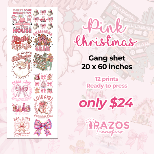 Pink Christmas Gang Sheet